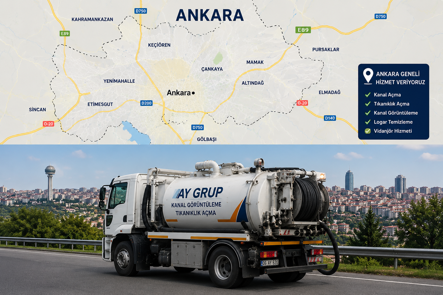 Ankara hizmet bölgeleri haritası